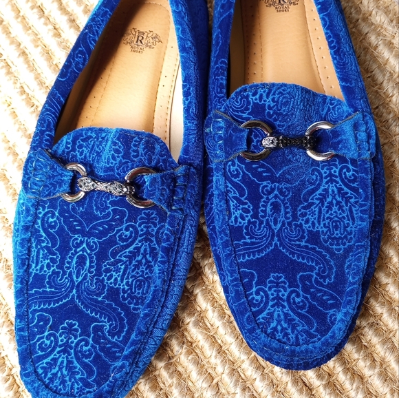 ROYAL SHOES Men's Blue Suede Loafers - Picture 13 of 14